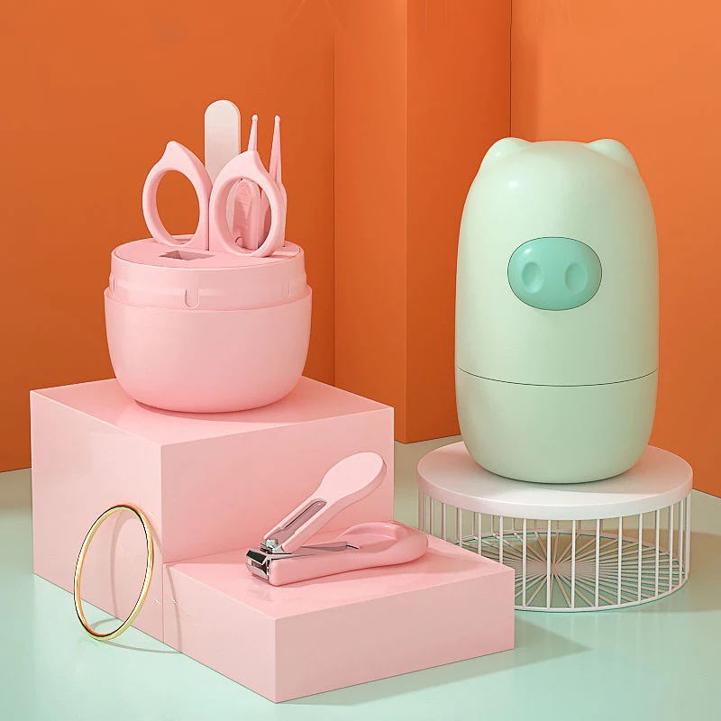 

4 Pcs Baby Nail Trimmer Set Cartoon Cute Alipper Set baby Items accessories Newborn Nail Trimmer toddler Nail Care Kit New Born