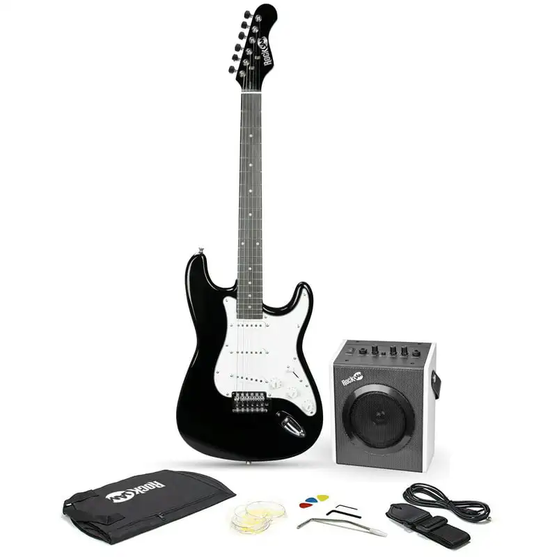 

Full Size ST-Style Electric Guitar Kit with 10-Watt Guitar Amp, Lessons, Strap, Gig Bag, Picks, Whammy, Lead, Spare Strings & L