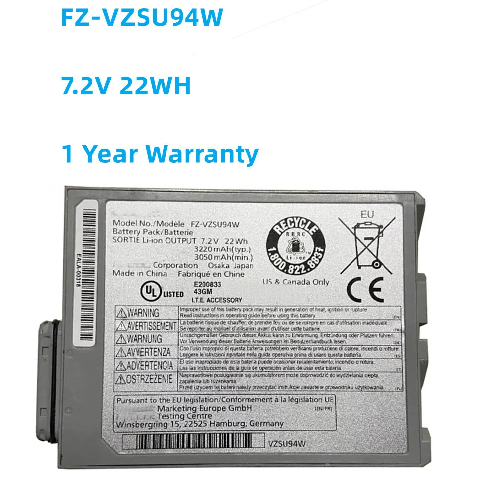 New FZ-VZSU94JS Laptop Battery For Panasonic Toughpad FZ-M1 FZ-B2 FZ-VZSU95JS VZSU94R VZSU94W VZSU95W 7.2V 22Wh