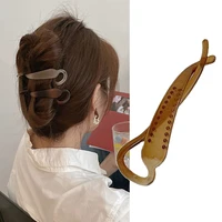 1pc cold wind banana vertical clip ponytail hair clip back head clip headgear korean white collar simple horizontal clip hairpin