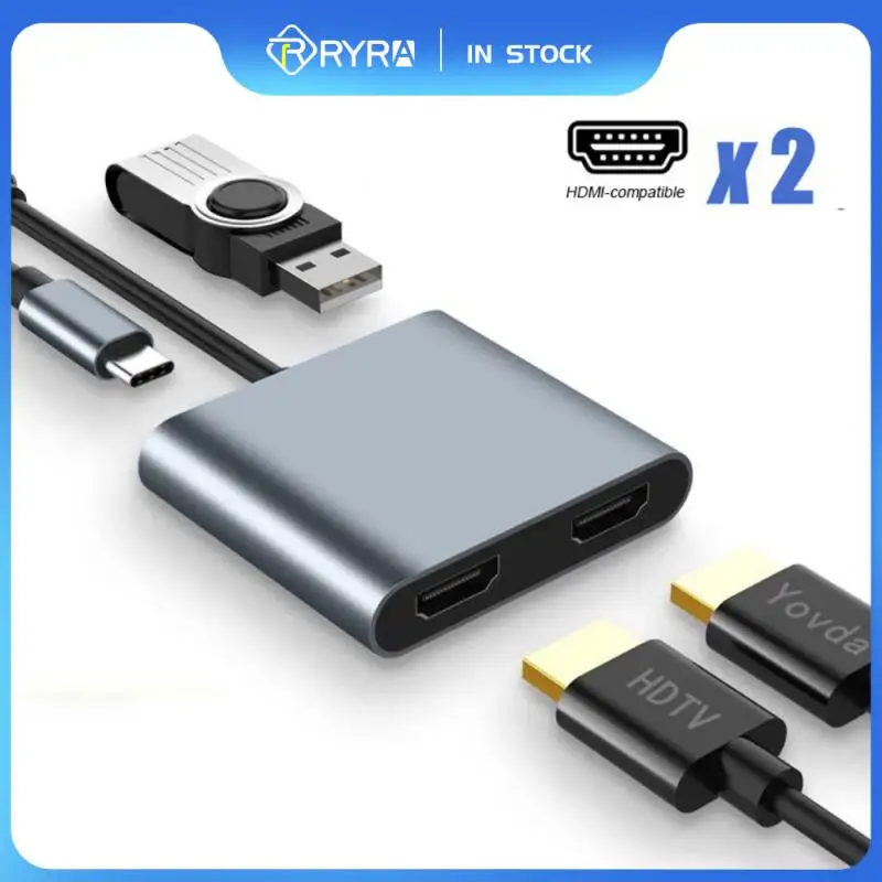 

Док-станция RYRA с USB на Type-C для ноутбука, док-станция для двух мониторов, адаптер HDMI,PD, USB, MST для Macbook Pro, Samsung