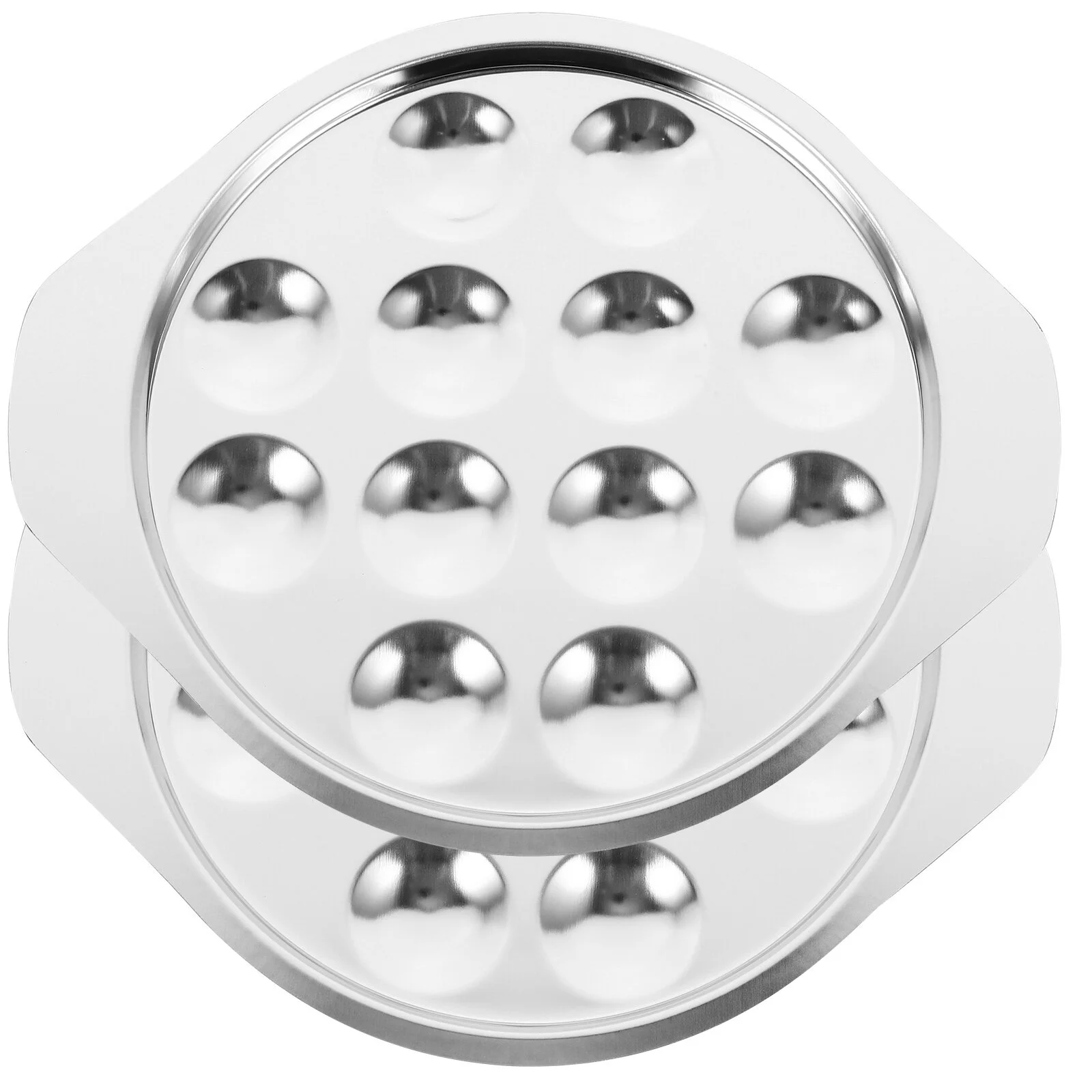 

2 Pcs Food Trays Stainless Steel Plate Conch Baking Escargot Dish Kitchen Oven Serving 12 Holes Holder