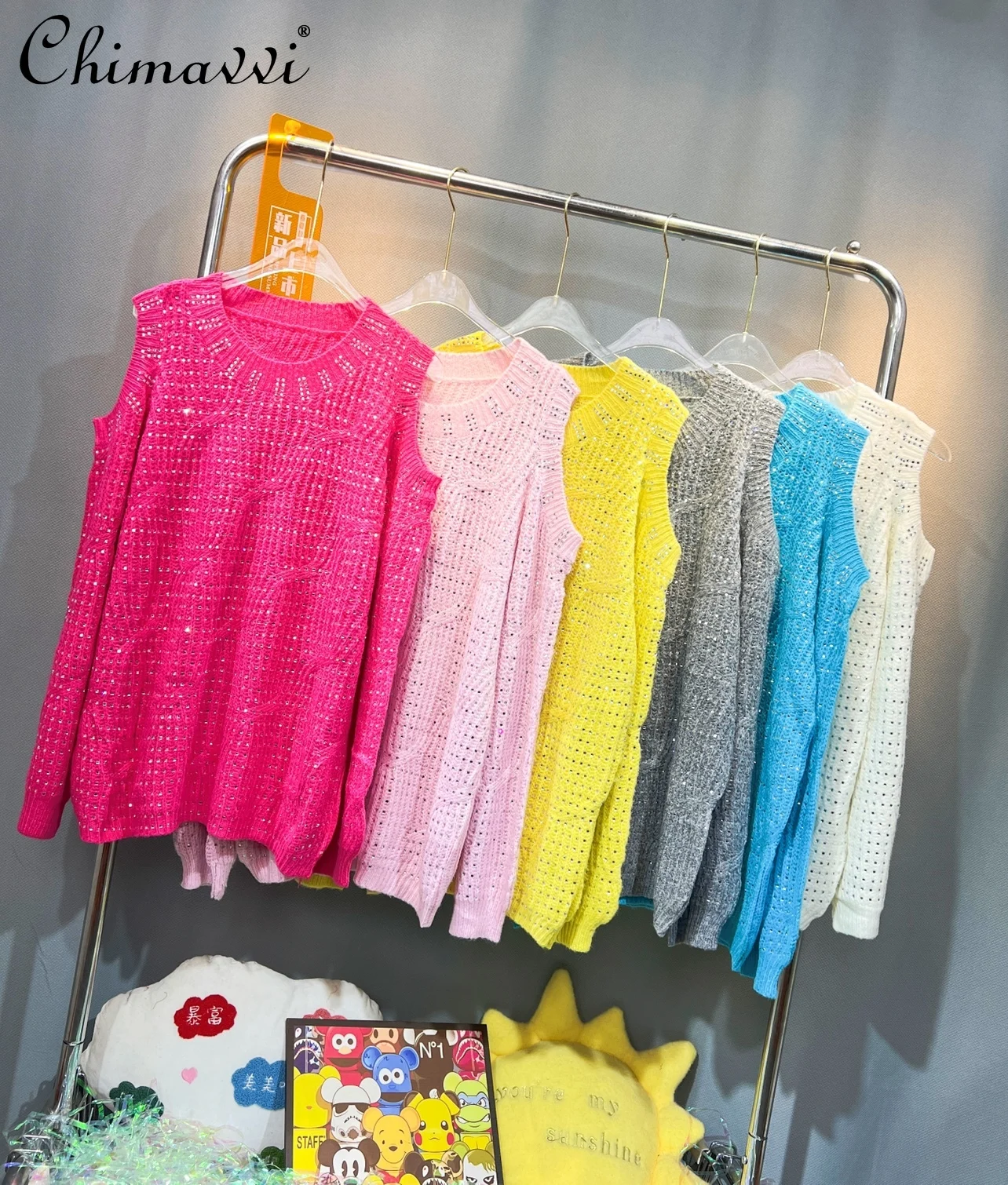 

Женский трикотажный пуловер с круглым вырезом, без бретелек