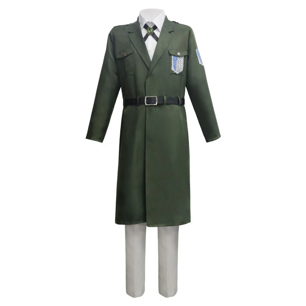 

Attack on Titan hingeki No Kyojin Survey Corps Cosplay Costume Uniform Outfits Trench Coat+Shirt+Pant Halloween Carnival Suit