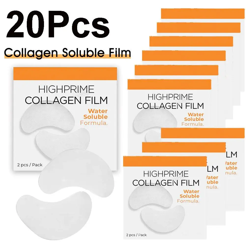 

20Pcs Korea Highprime Collagen Film Water Soluble Formula 2023 Anti Dark Circles Patch Eyes Collagen Solid Essence Paste