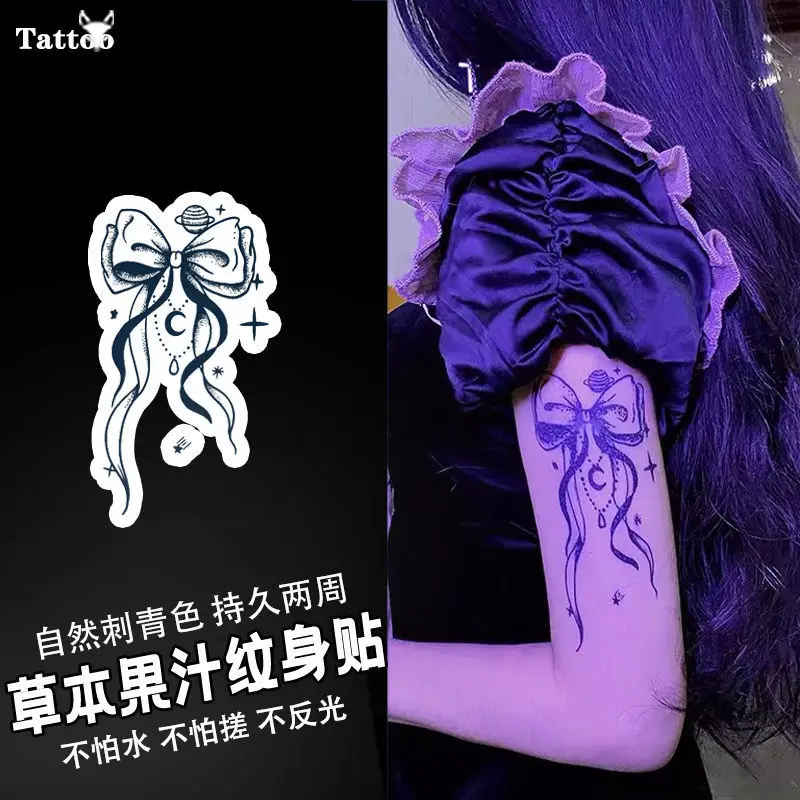 Временные тату-наклейки с кисточками и бантом травяные планеты луна милые