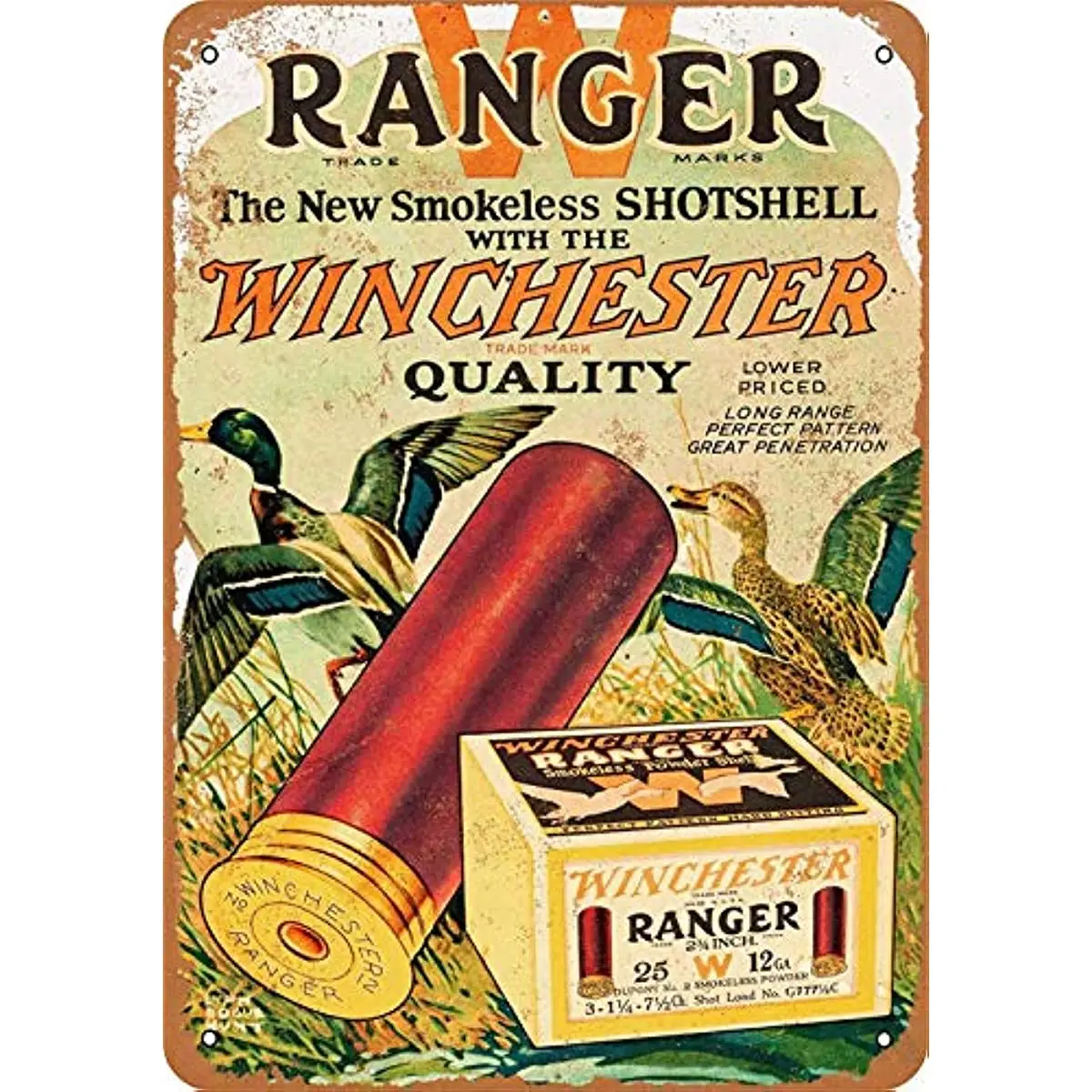 

Metal Sign - Winchester Ranger Shotgun Shells - Vintage Decorative Tin Sign
