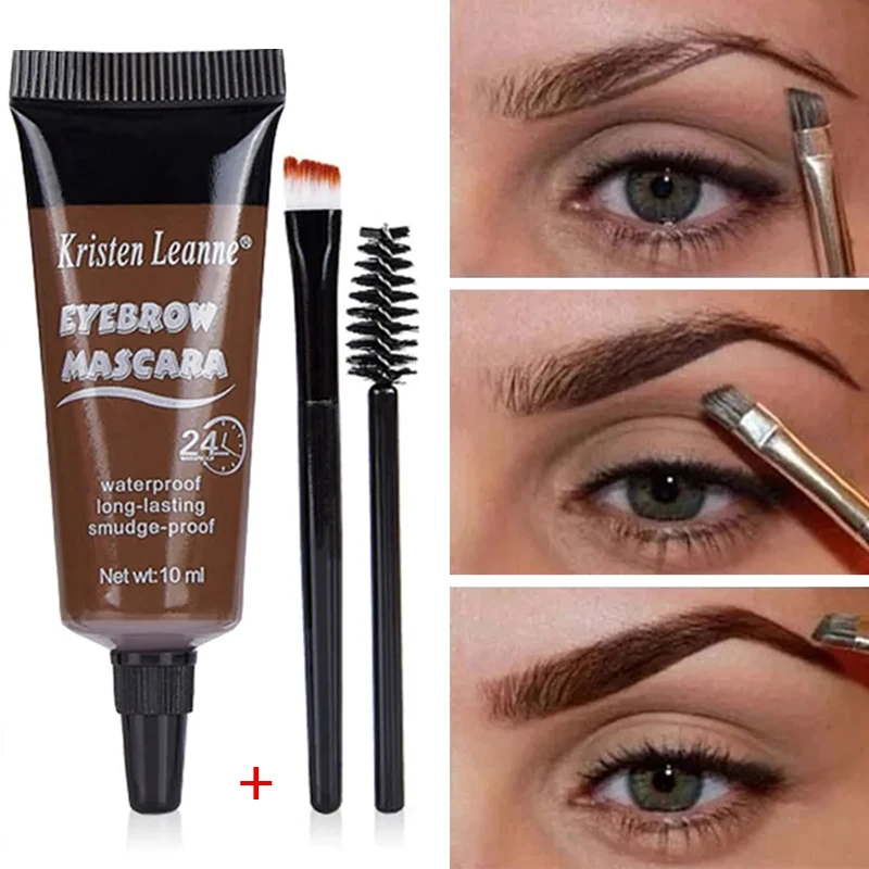 

4Colors Liquid Dyeing Eyebrow Cream Quick-drying Long Lasting Tinted Waterproof Black Brown Eye Brow Tattoo Makeup Cosmetic Tool