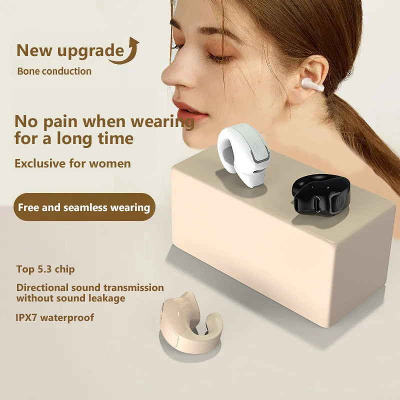 Фото Gd28 Bluetooth-наушники Bluetooth 5.3 с клипсой на ухе без вкладышей, дизайн с одним ухом, бизнес, спорт, фитнес, бег, зажим для ушей №4