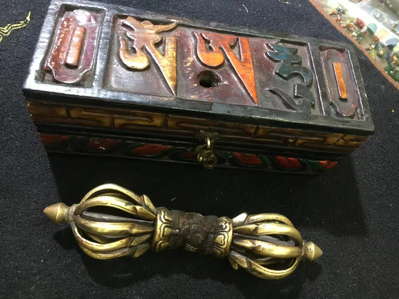 1Pcs/Lot Tibetan Buddhist supplies copper rituals Vajra with original wooden special boxes antique and old items collections