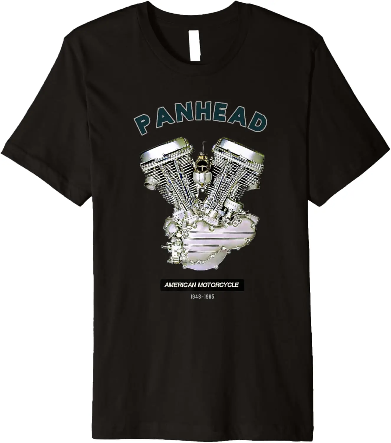 Футболка премиум-класса для байкеров HD PanHead Retro V-Twin Engine Motorcycle 48–65