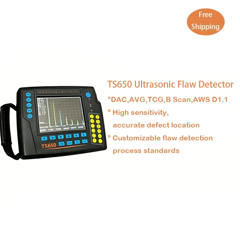 Фото Портативный ультразвуковой дефектоскоп Bullzeye NDT TS650 с цифровым автоматическим дисплеем для точного определения мест дефектов и измерения глубины 0-12000 мм №1