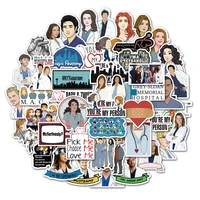 103050pcs tv show greys anatomy funny pvc scrapbooking for luggage laptop phone decals diy album cute doctors stickers
