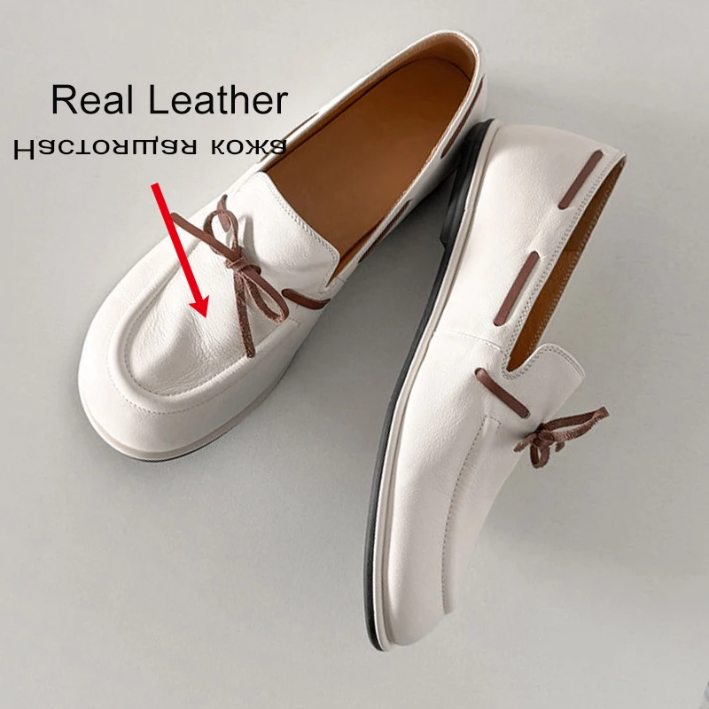 Фото Женские кожаные туфли-лоферы JOZHAMTA, размеры 34-40, новая модная коллекция 2026 года, повседневные туфли с круглым носком для весны и лета №2