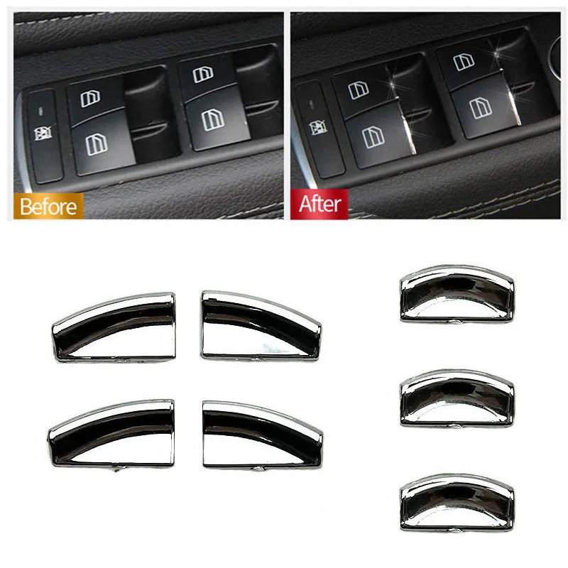 

7x Door Lift Button Stickers For Mercedes E W212 C W204 GLK X204 ML GL W166 X166 Class Door Lift Button Interior Mouldings