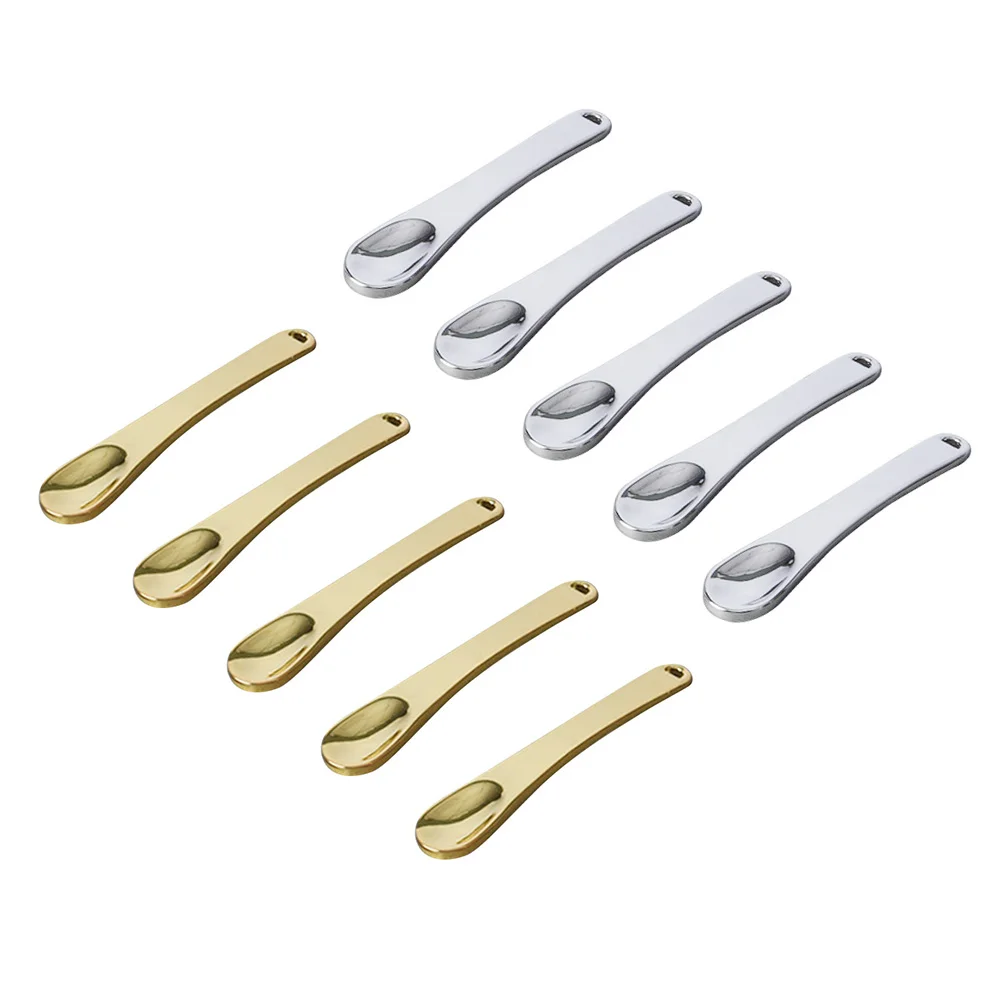 

5pcs Mini Makeup Spoon Metal Makeup Spatula Beauty Scoop for Facial Face Mask (Golden)
