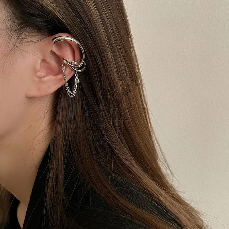 

Gothic Earrings Chain Pierced Ear Clips Women's Jewelry Earrings Autumn Winter Festival Hip Hop Earrings Wrap Around Ear Cuffs