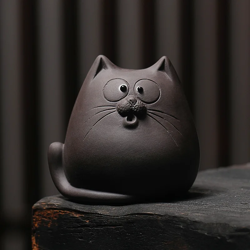 

Фигурки кошки из фиолетовой глины LIZAOTAO