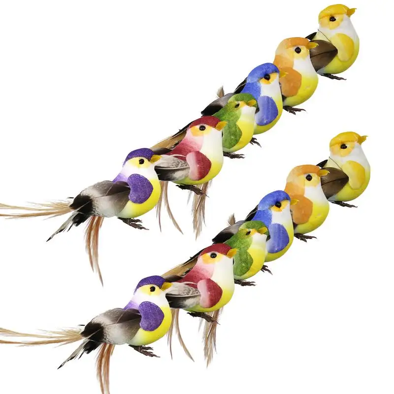 

Artificial Foam Bird Realistic Artificial Foam Mini Bird 12Pcs Artificial Bird Ornaments DIY Craft For Wedding Decoration Home