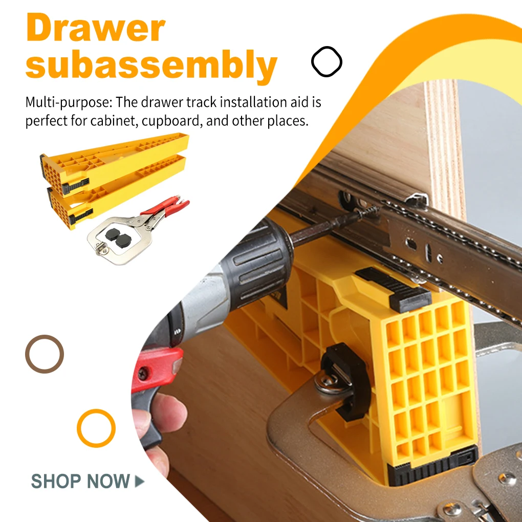 

2 Pieces Drawer Track Installation Jigs Positioner Aid Hardware Locking