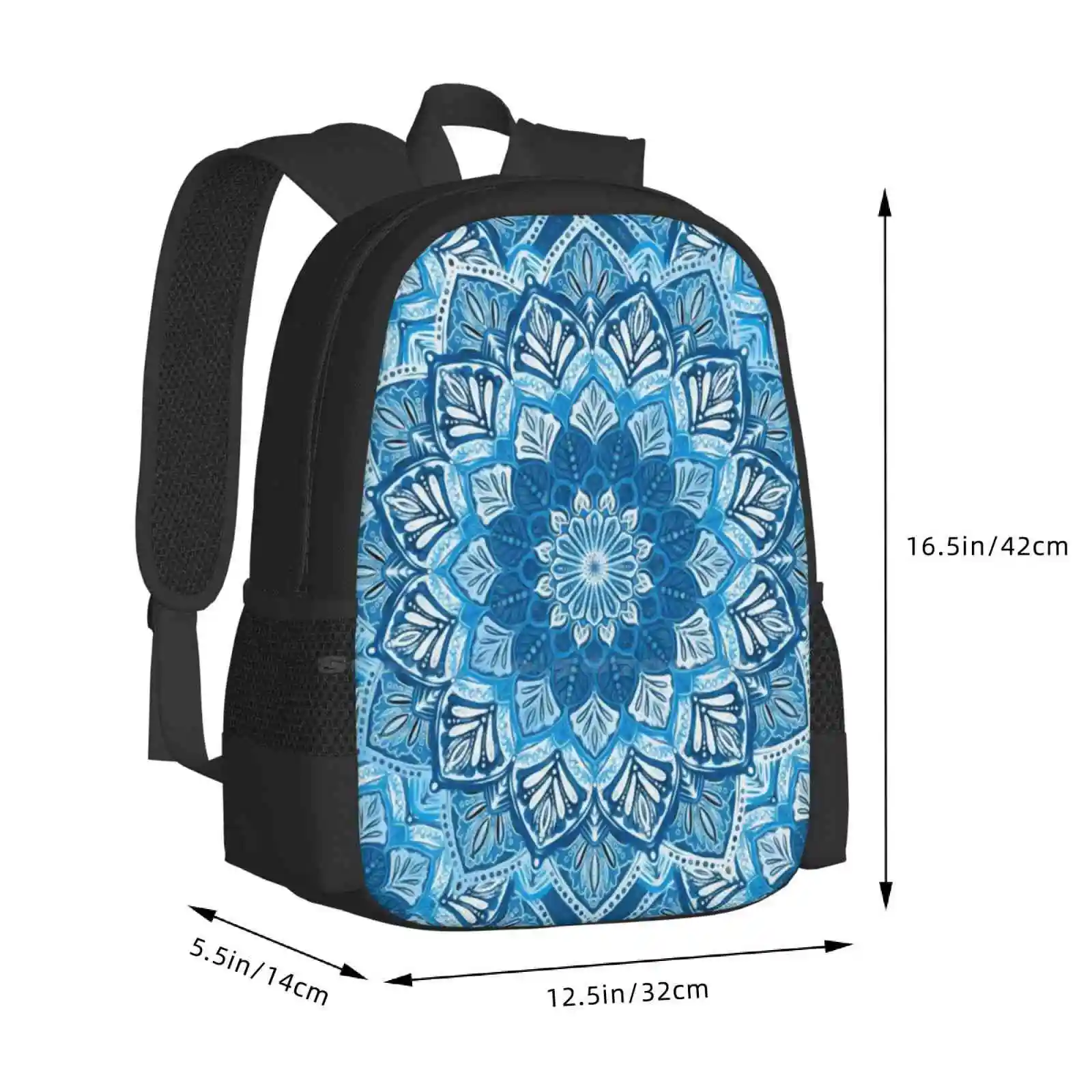 Boho Mandala в монохромном сине-белом цвете лидер продаж школьный рюкзак модные сумки