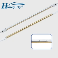 honeyfly 10pcs customized half coated ir halogen lamp 500 1500w 300 500mm 220v gold infrared heater tube quartz drying painting
