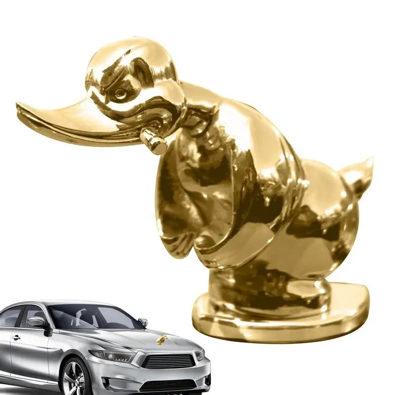 

Car Hood Logo Gold Alloy Angry Duck Funny Ornament Reflect Aggressive Personaility Of Cars Owner Auto Decor Accessories