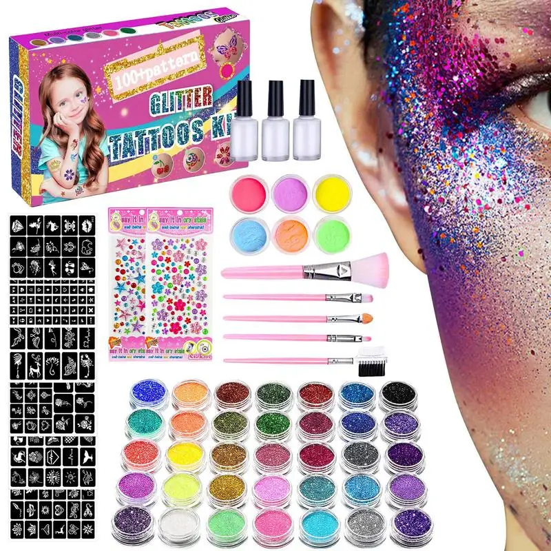 

Eye Glitter Makeup Glow In The Dark Body Glitter 35 Glitter Color & 6 Fluorescent Color Glitter For Festival Party