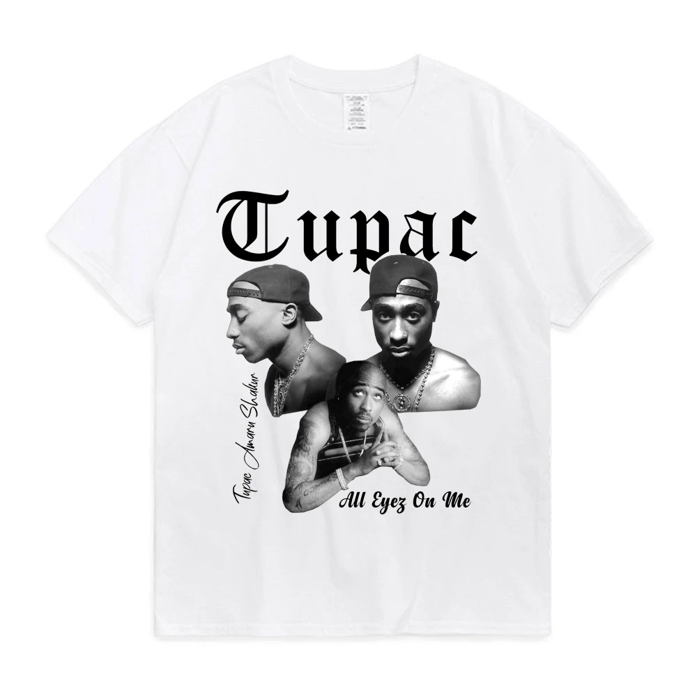 

Rapper Tupac 2pac Tops Hip Hop Streetwear Oversized Short Sleeves Tee Shirt 2023 Summer Fashion T-shirt Men Women Cotton T Shirt