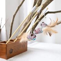 funny animal feather false mouse cat accessories with mini bell funny pet cat toy pet supplies cat rod teaser stick
