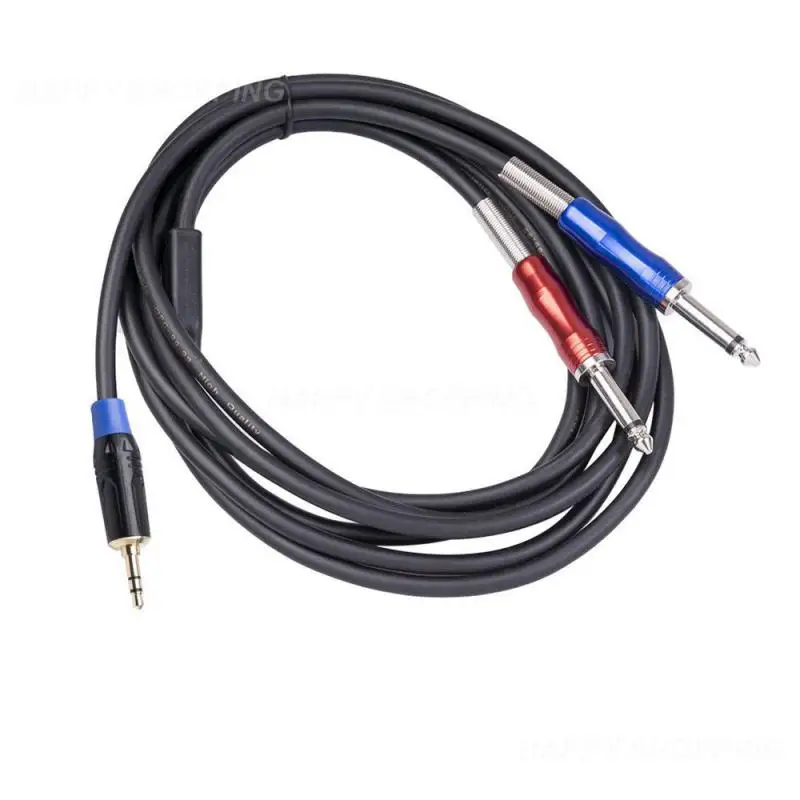 

Audio Cables 1.8m Strong And Durable Environmentally Friendly Bi-directional Transmission Metal Plug Mono Male Audio Cable Black