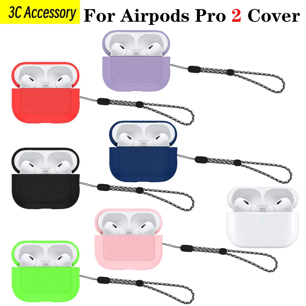 

2023 New Solid Wave Pattern Capa For Airpods Pro 2 Wireless Bluetooth Earphone Silicone Protective Cover Dust Proof Storage Case