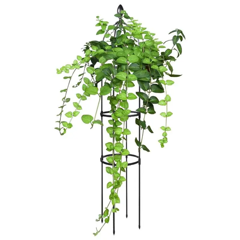 

Garden Obelisk Metal Trellis 3 Sizes PE Coating Steel Flower Support For Climbing Plants 10 Inch Diameter Metal Frame Cage For