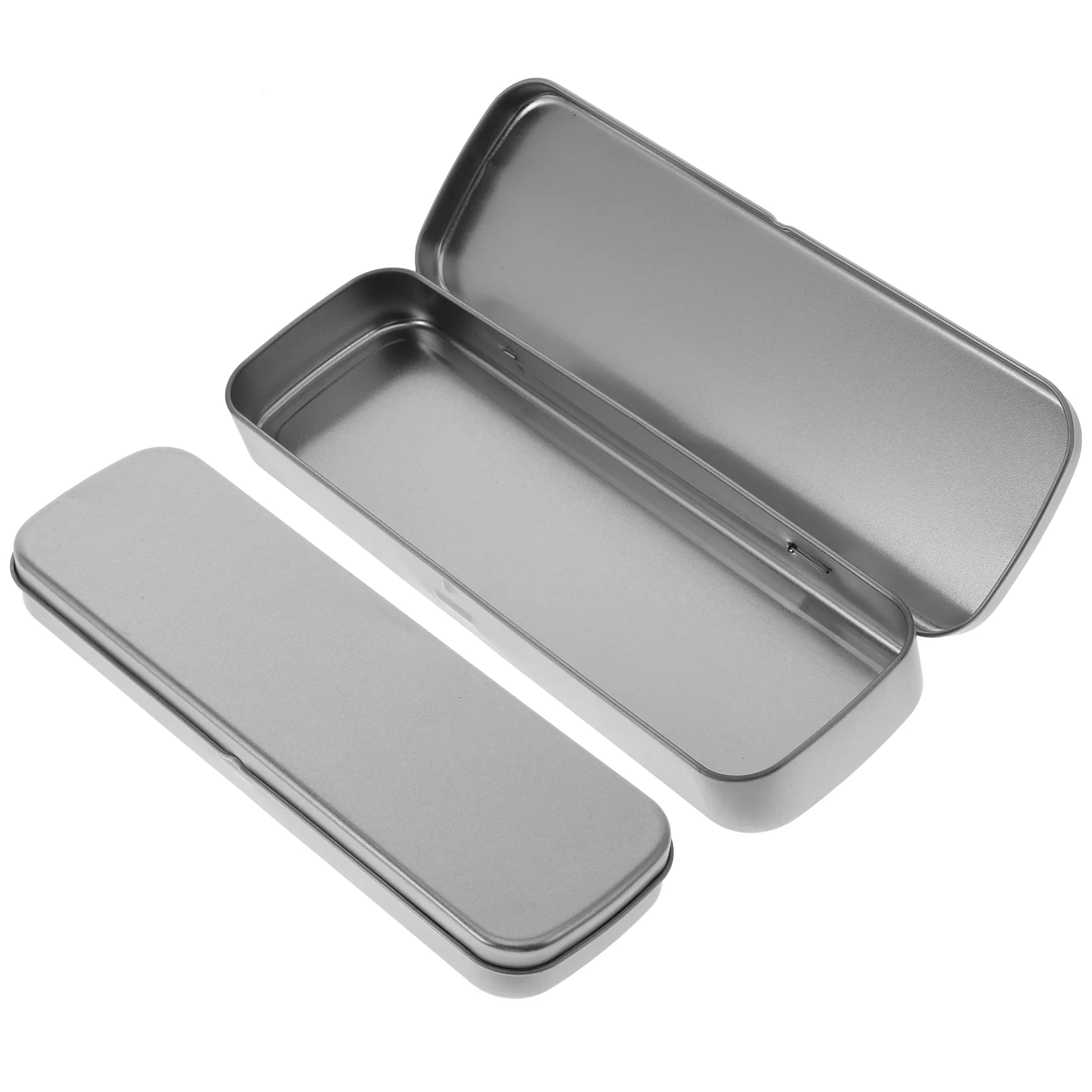 

2 Pcs Metal Case Holder Pouch Stationery Supplies Small Kids Display Container Lid Cases Bulk Large