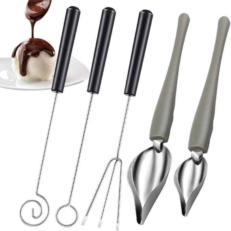 

5pcs/set Chocolate Dipping Fork Spoons Culinary Decorating Spoons Chef Art Pencil for Decorative Plates Chocolate Tools