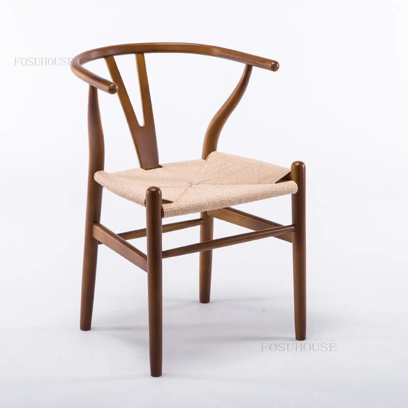 

Portable Solid Wood Villa Dining Chairs Nordic Household Ergonomic Leisure Armchair Creative Bedroom Clothing Stoelen Furniture