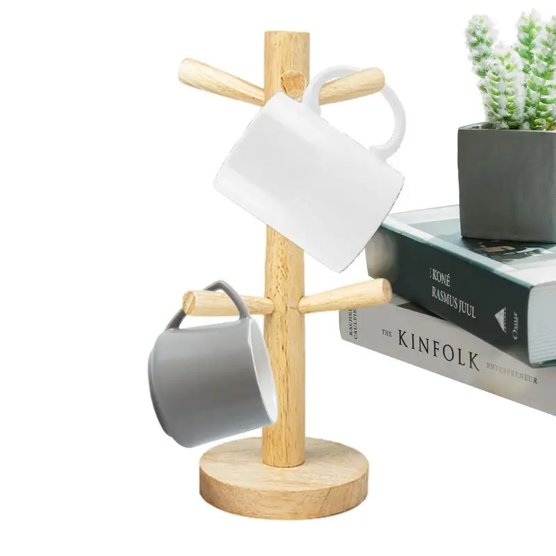 

Деревянная подставка для кружек в форме дерева, деревянная подставка для хранения чашек для кофе, чая, подвесная витрина для дома и офиса