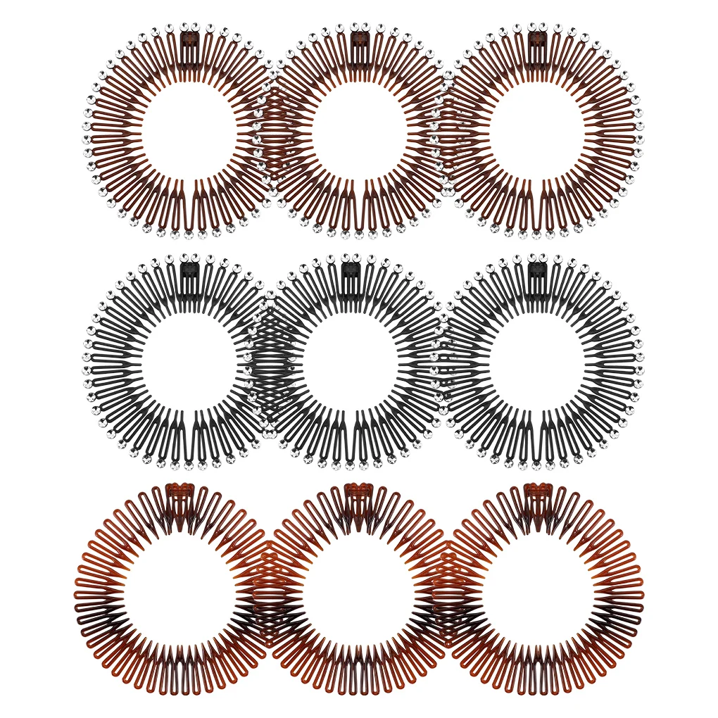 

9 Pieces Headband Comb Stretchy Sports Head Band Face Washing Headwear Solid Color Dressing Clothing Decoration