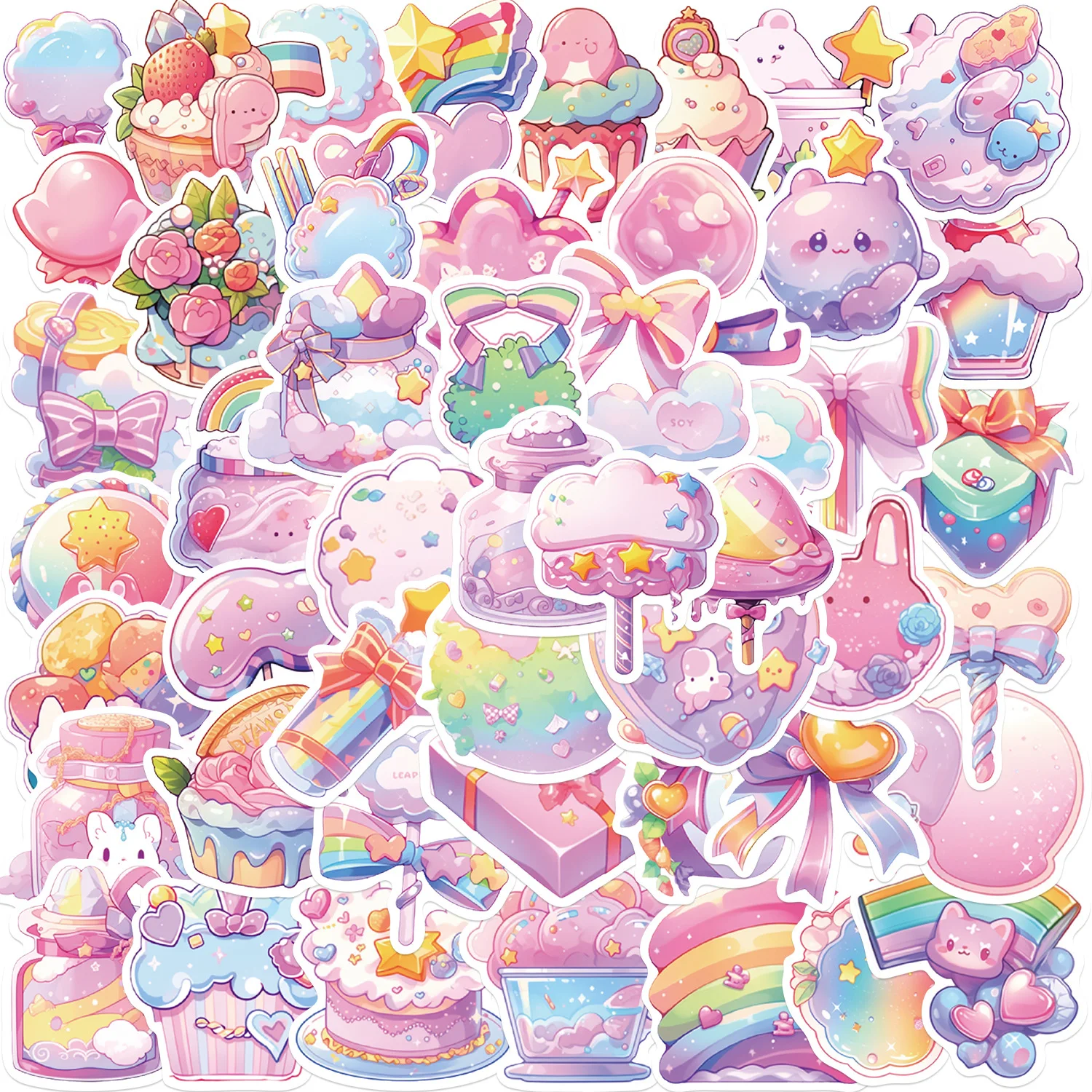 

50Pcs/set Cartoon Colored Candy Stickers Graffiti Decoration Automobile Skateboard Refrigerator Waterproof DIY Sticker Toys