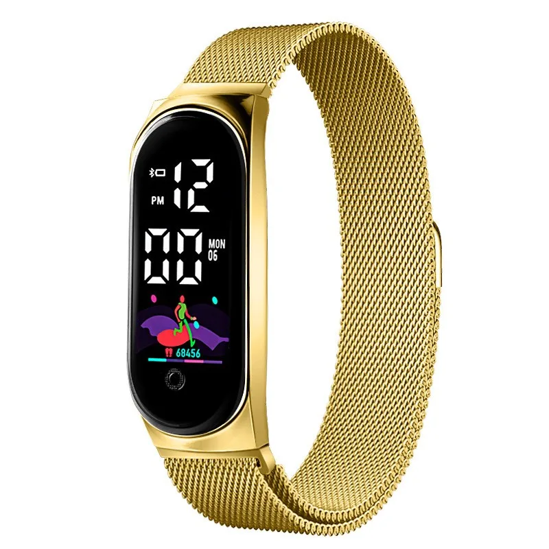 Women's Couple Leisure Fashion Luxury LED Electronic Bracelet Magnet Buckle Milan Love Colorful Digital Electronic Watch