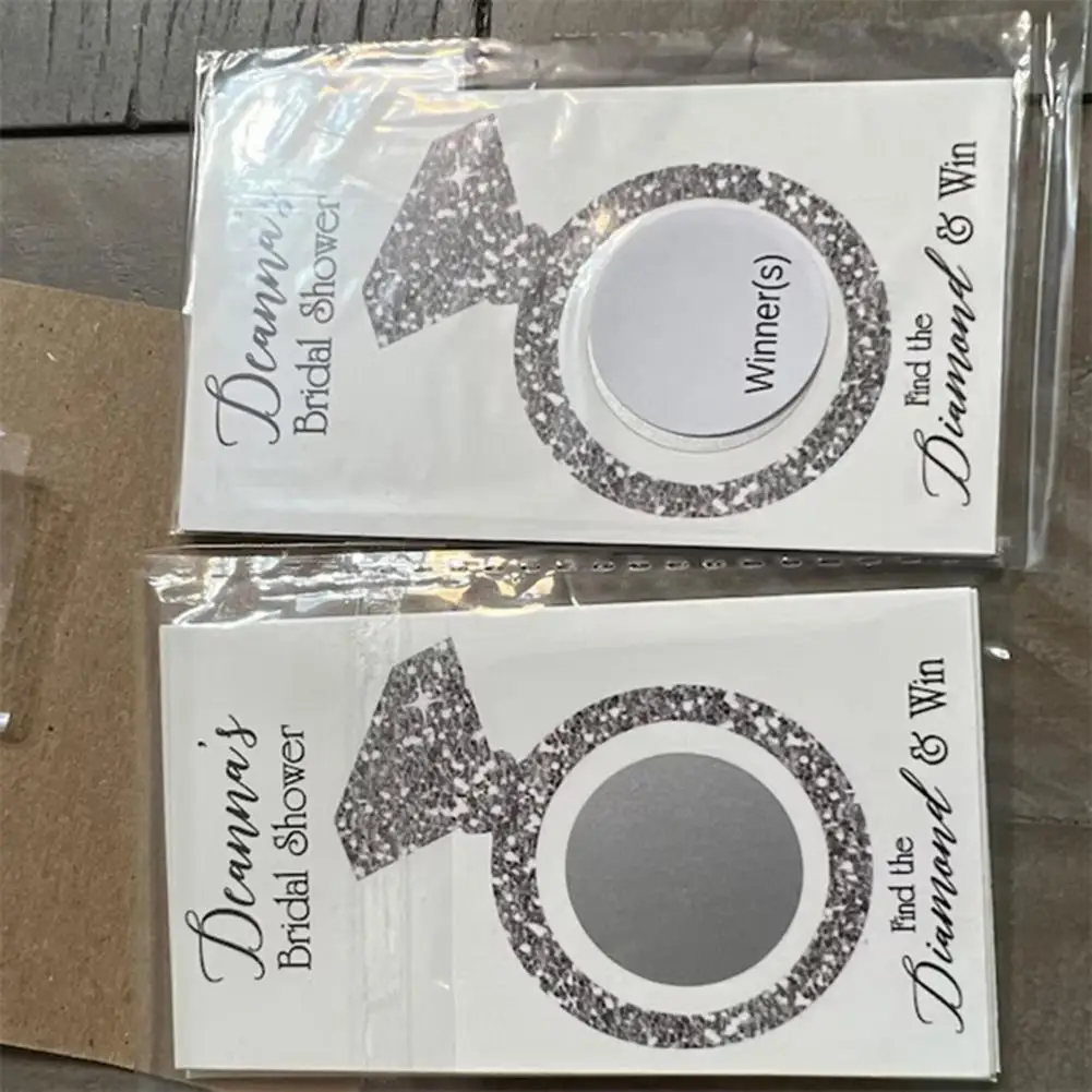 

Attractive Glittering Thickened Sparkling Faux Diamond Ring Game Scratch Sticker Lightweight Party Game Card Party Supplies