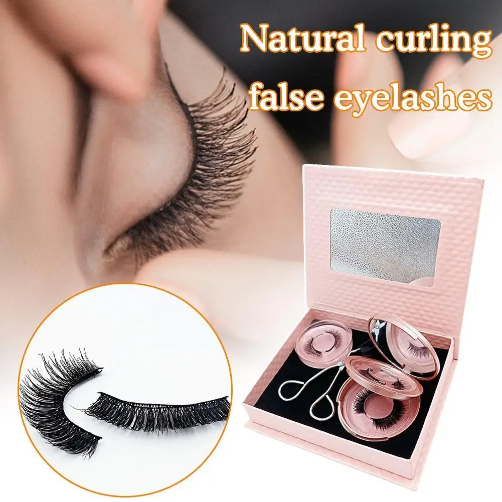 

3 Pairs Magnetic EyeLashes Kit With Applicator 3D Natural No Look Eyelashes Reusable Lashes Easy Glue Wear False Need Comfo D9N2