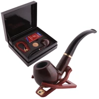 ebony pipe gift box set smoking accessories plastic pipe holder filter windproof cover cork cleaning tampon smoking pipe
