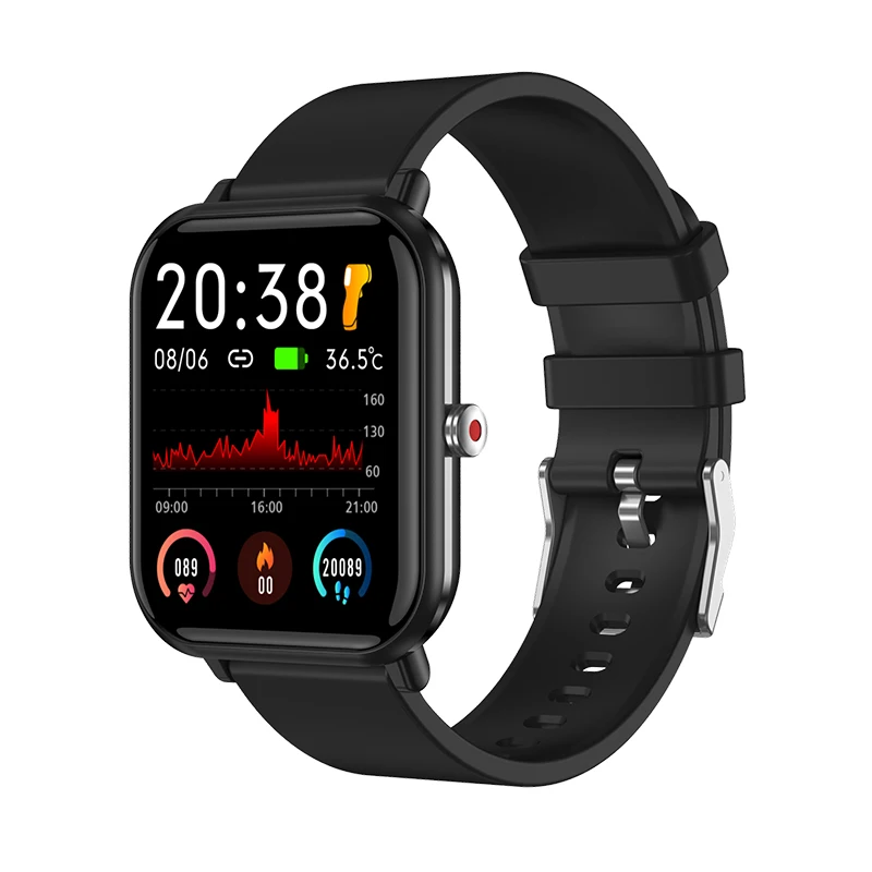 

2021 Newest Smartwatch Body Temperature Detection Fitness Tracker Watches Bluetooth Weather Forecast IP68 Waterproof Smart Watch