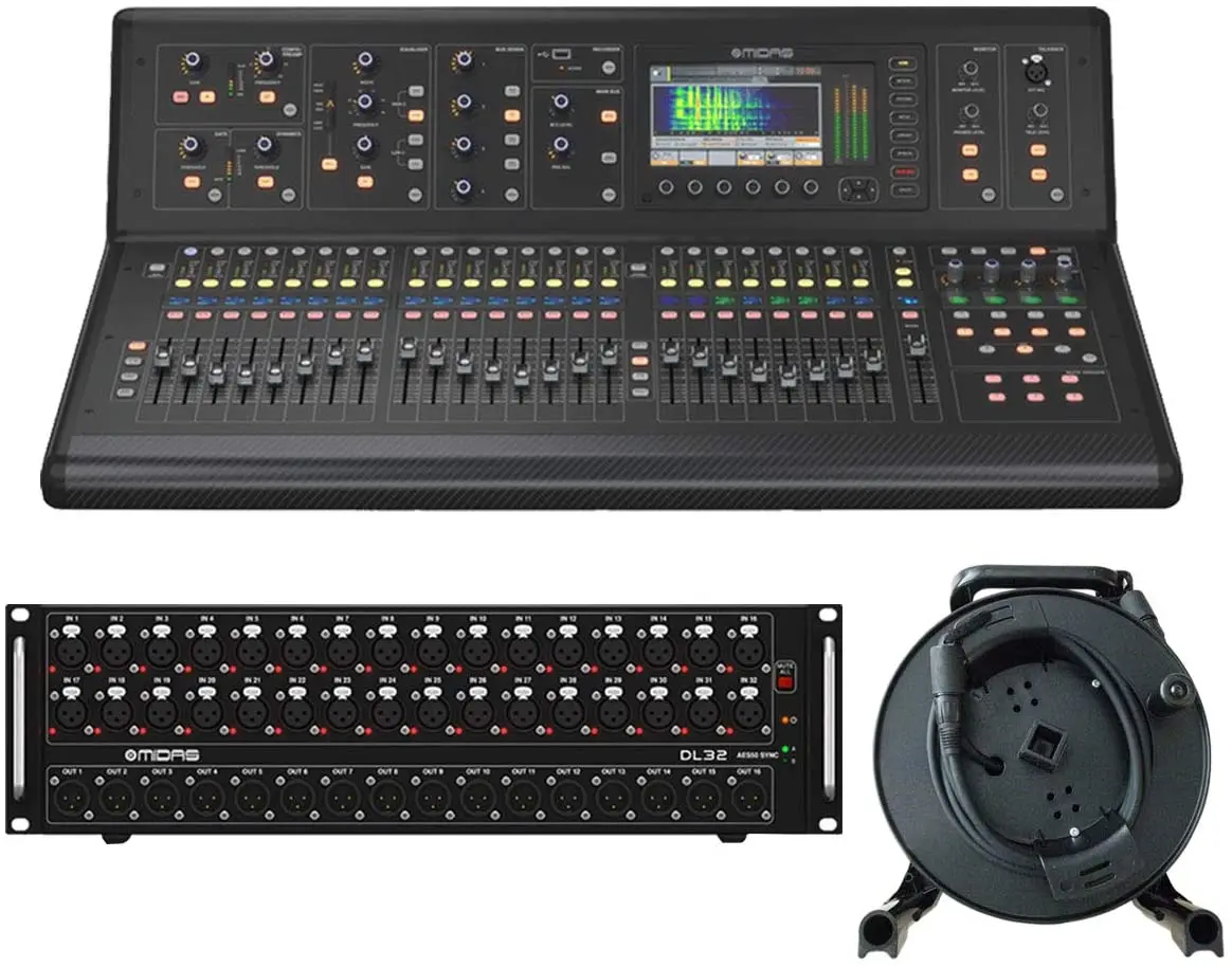 

SUMMER SALES DISCOUNT ON Quality Midas M32R Live Digital Mixer + DL32 Stage Box + 150' Cat5 Network Cable Spool