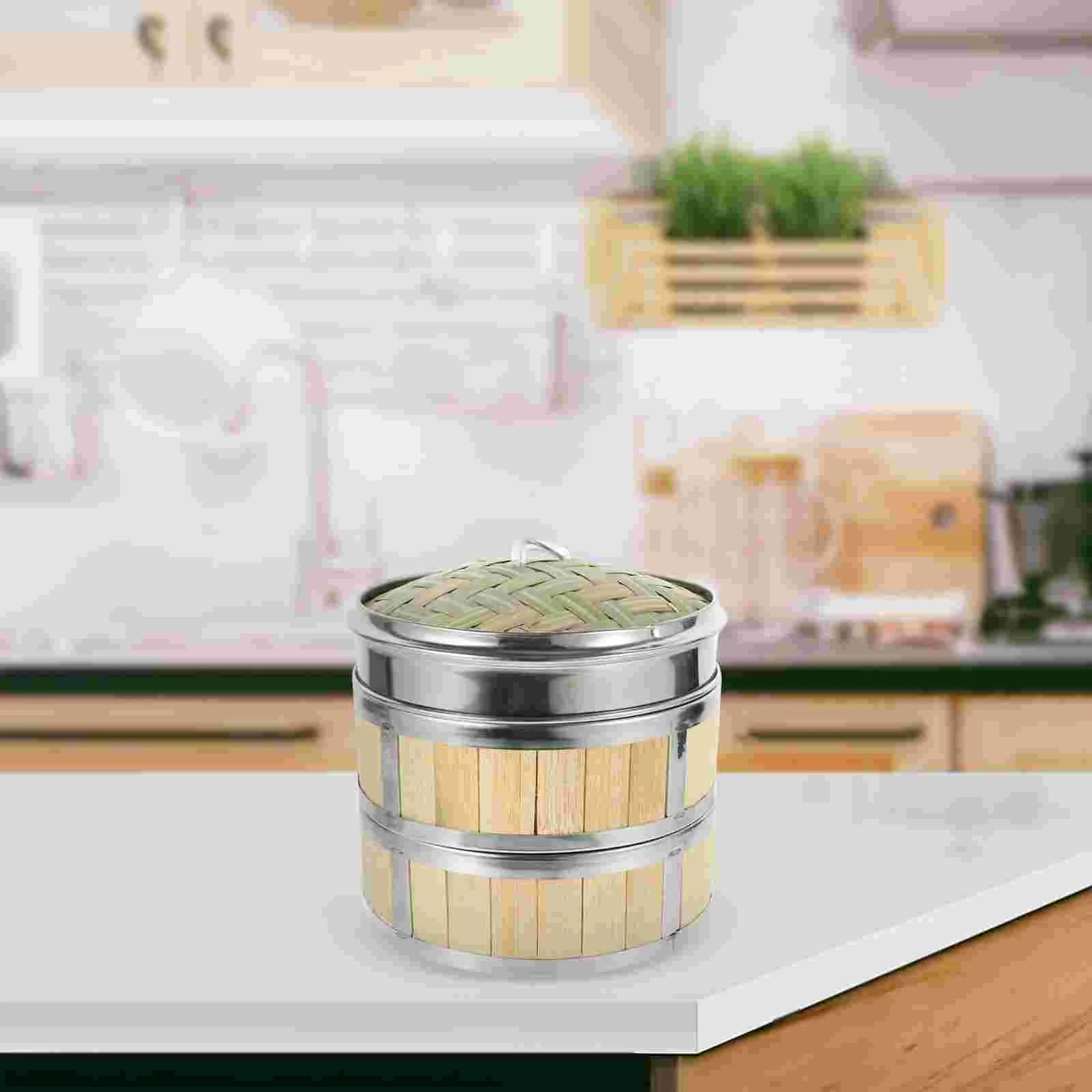 

Bamboo Steamer Basket Chinese Dim Sum Dumpling Baskets Buns Cage Fish Rice Snack Basket Kitchen Cooking Tools Cypress Wooden