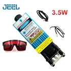 Синий лазерный модуль с фокусировкой, 3,5 Вт, нм, 33 мм, лазерная гравировка и резка, дистанционное управление TTLPWM, Диодная трубка + очки