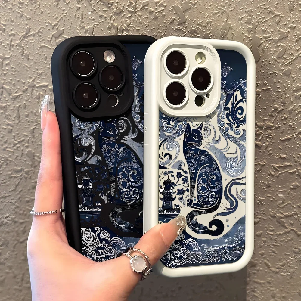 Cool Totem Cat Чехол для телефона Oppo Reno 12 11 10 8 7 6 5 4 3 2 Reno12 Reno11 Reno10 Reno8 T Z F Pro Plus 4G