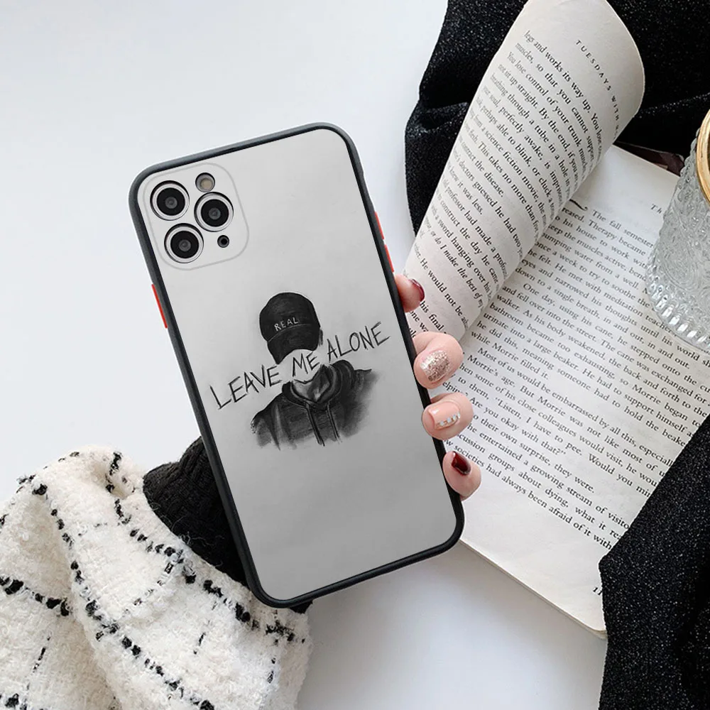 For iphone 16ProMax 15 Pro 14 13 12 Mini 11 7 8 16 Plus XS Max XR Luxury NF Singer Frosted Translucent Cover Black Phone Cases