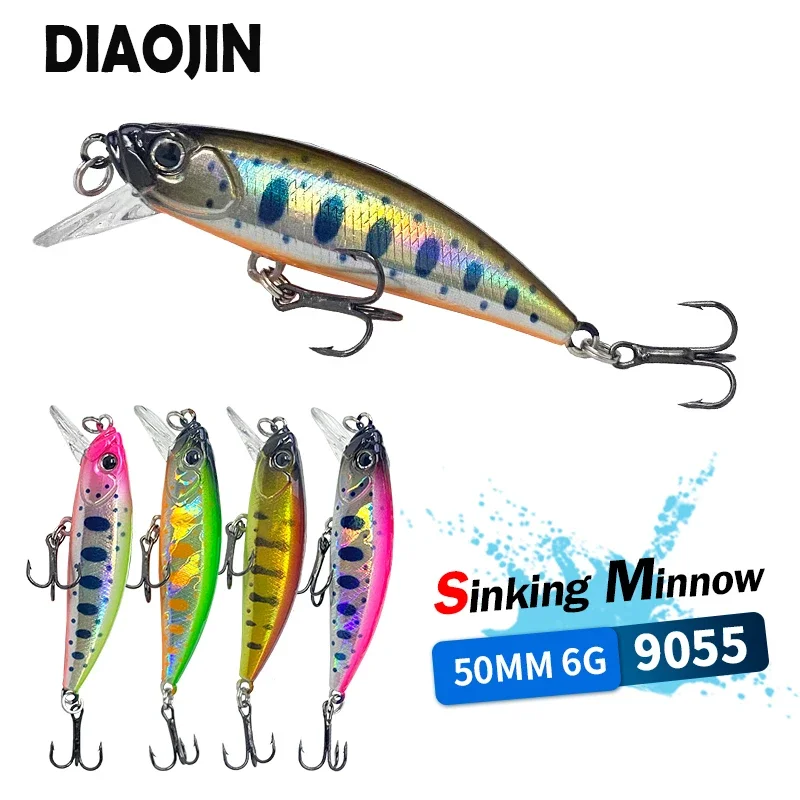 Фото Рыболовная Приманка Minnow luya 50 мм/6 г, пресноводный макоу с изогнутым ртом, погружная биометрическая ложная приманка, искусственная приманка, жесткая приманка №1
